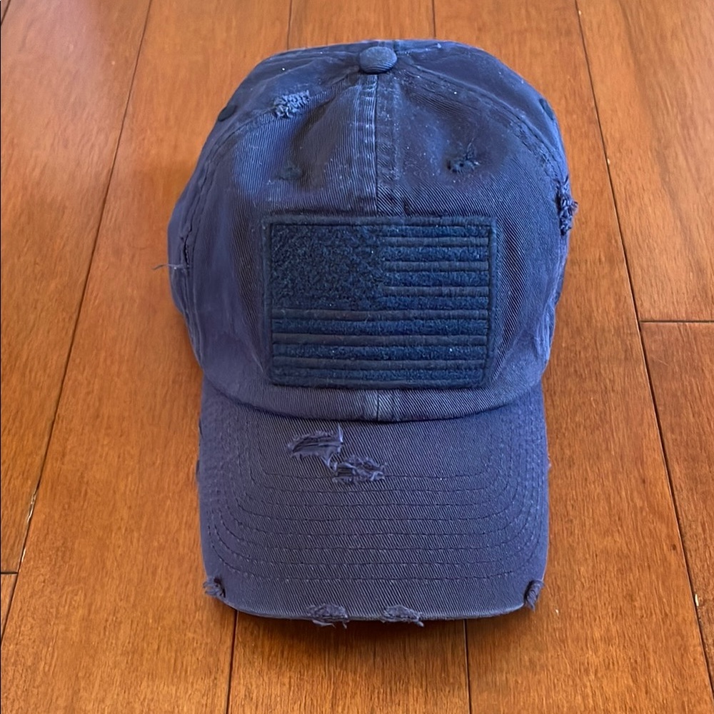 Navy Blue Distressed Cap